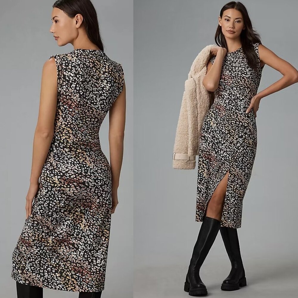 Anthropologie Grey State Chiara Midi Dress SIZE L NEW - Picture 1 of 7